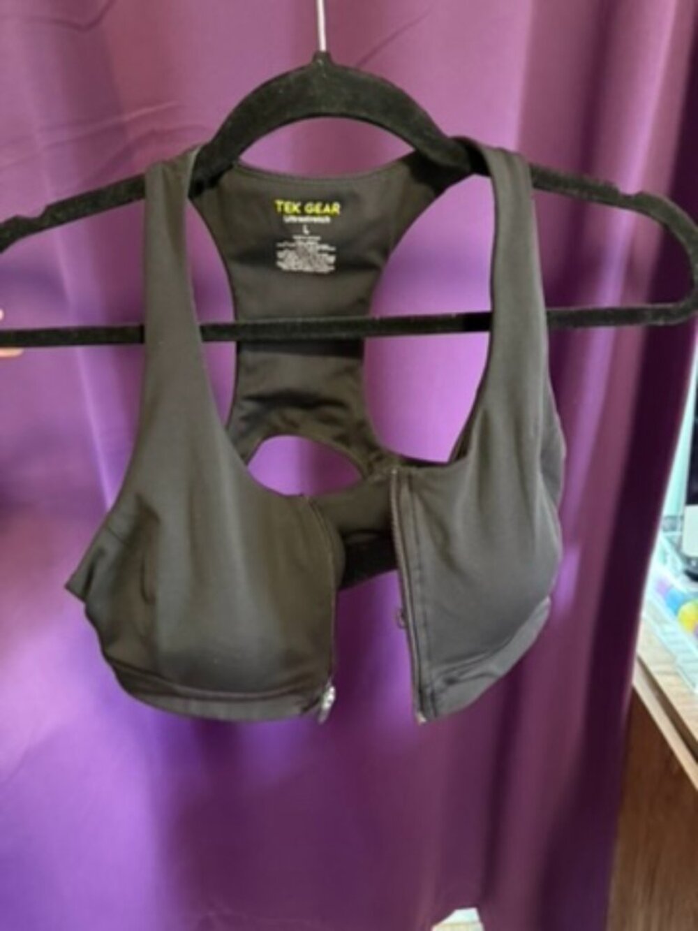 Padded Sports Bra with Front Zipper